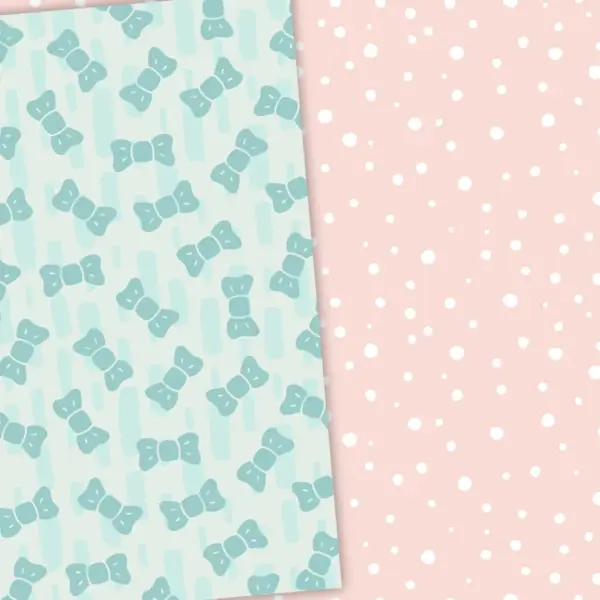 Baby Unicorn Digital Paper Pack, Pastel Rainbow Scrapbook Backgrounds, Cute Pink Mint Patterns, Seamless Printable Papers