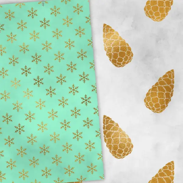 Christmas Mint Seamless Digital Paper Set for Holiday Crafts, Mint Green Festive Patterns, Scrapbooking Backgrounds, Commercial Use