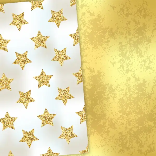 Classic Whimsical Gold Snowflake Digital Paper Set for Winter Crafts, Holiday Scrapbooking, and Festive Invitation Backgrounds