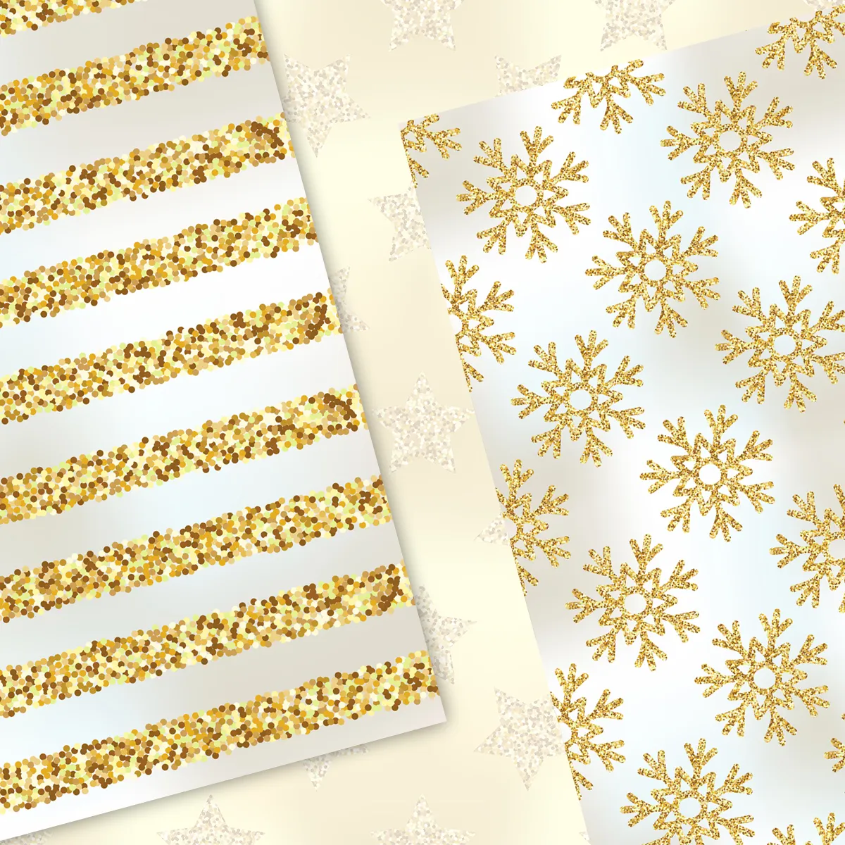 Classic Whimsical Gold Snowflake Digital Paper Set for Winter Crafts, Holiday Scrapbooking, and Festive Invitation Backgrounds 4 Classic Whimsical Gold Snowflake Digital Paper Set for Winter Crafts, Holiday Scrapbooking, and Festive Invitation Backgrounds