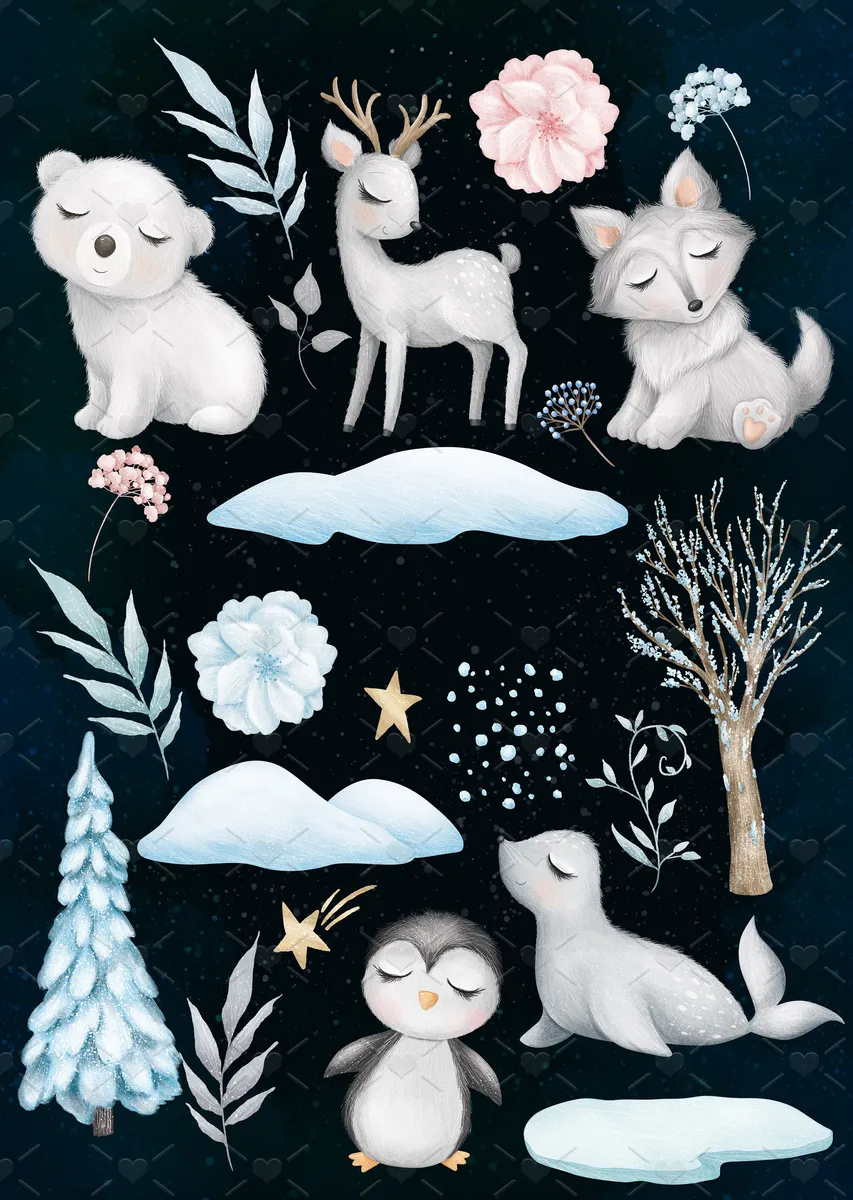 Cute Arctic Animals Clipart Set for Winter Crafts and Digital Projects Featuring Polar Bear Penguin Arctic Fox and Seal 10 Cute Arctic Animals Clipart Set for Winter Crafts and Digital Projects Featuring Polar Bear Penguin Arctic Fox and Seal