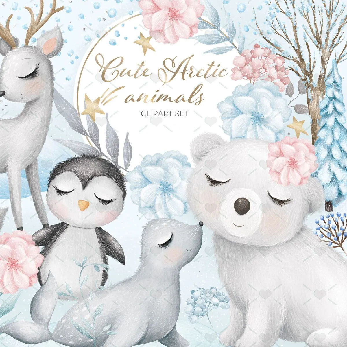 Cute Arctic Animals Clipart Set for Winter Crafts and Digital Projects Featuring Polar Bear Penguin Arctic Fox and Seal 3 Cute Arctic Animals Clipart Set for Winter Crafts and Digital Projects Featuring Polar Bear Penguin Arctic Fox and Seal