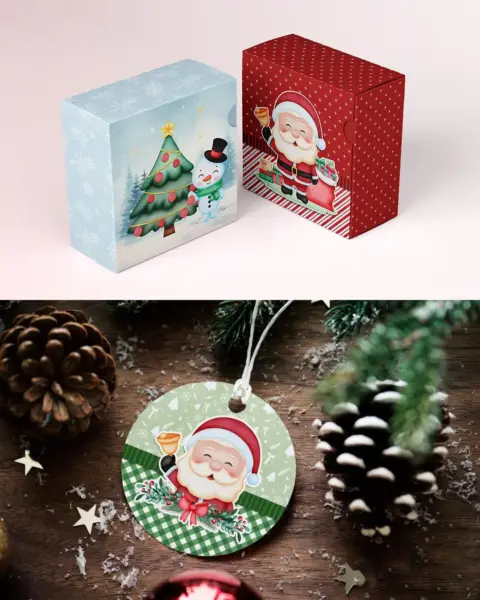 Merry Christmas Clipart Pack for Holiday Crafts and DIY Projects Commercial Use PNG Files with Classic Winter Illustrations