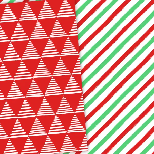 Merry Christmas Digital Paper Pack for Scrapbooking and Card Making with Modern Holiday Patterns and Traditional Festive Colors