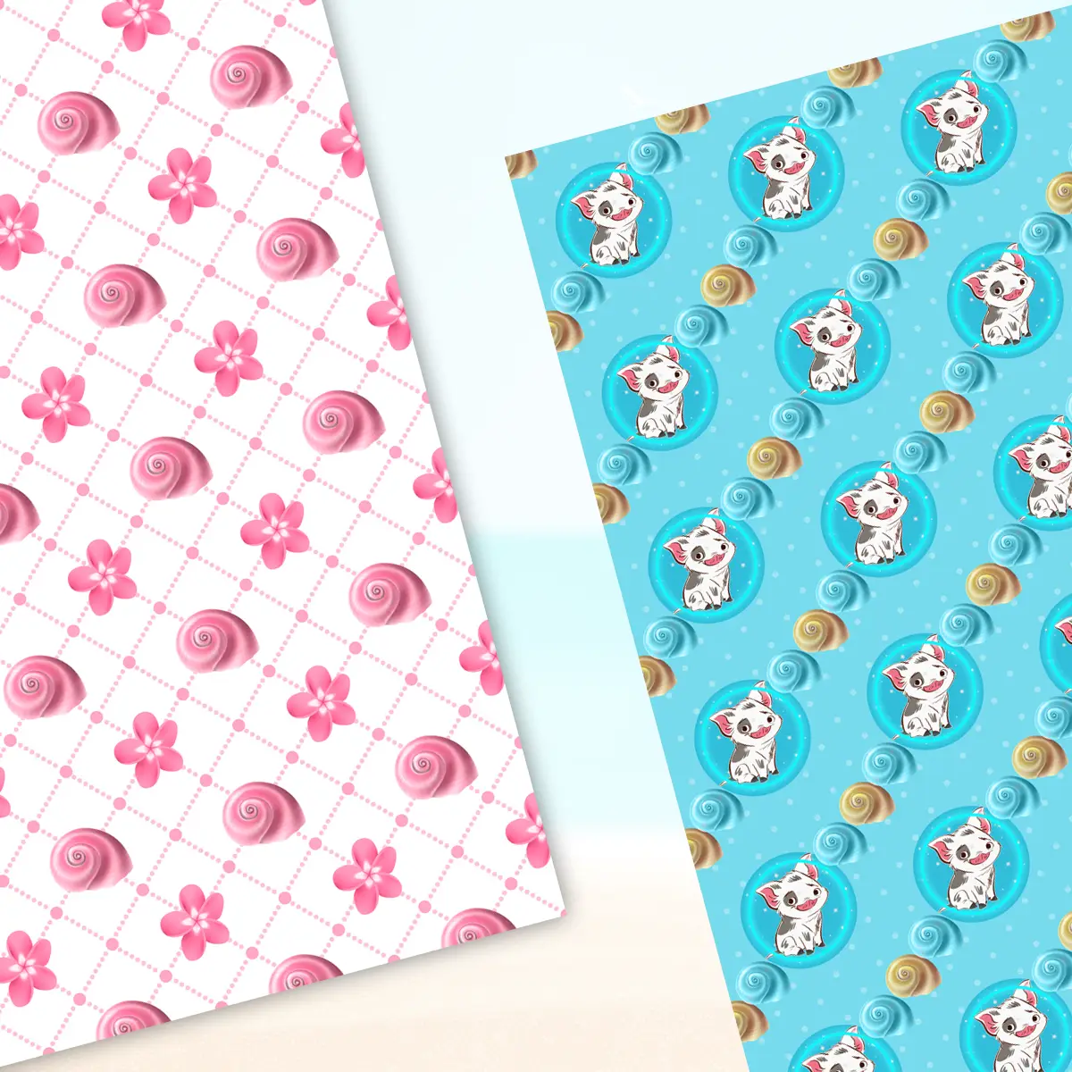 Moana Baby Digital Paper Pack for Scrapbooking and Invitations with Tropical Ocean Patterns and Disney Inspired Designs 4 Moana Baby Digital Paper Pack for Scrapbooking and Invitations with Tropical Ocean Patterns and Disney Inspired Designs