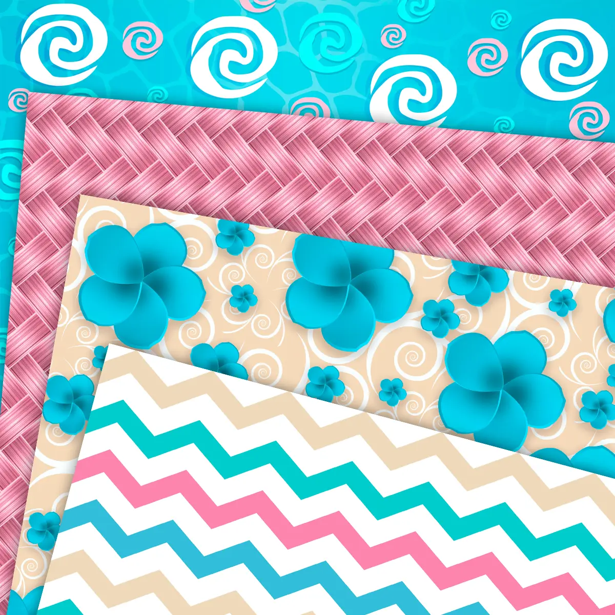 Moana Baby Digital Paper Pack for Scrapbooking and Invitations with Tropical Ocean Patterns and Disney Inspired Designs 6 Moana Baby Digital Paper Pack for Scrapbooking and Invitations with Tropical Ocean Patterns and Disney Inspired Designs
