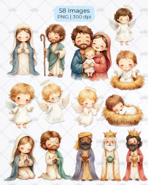 The Spirit of Christmas Clipart Pack for Holiday Crafts and Digital Scrapbooking with Whimsical Winter Illustrations and PNG Files