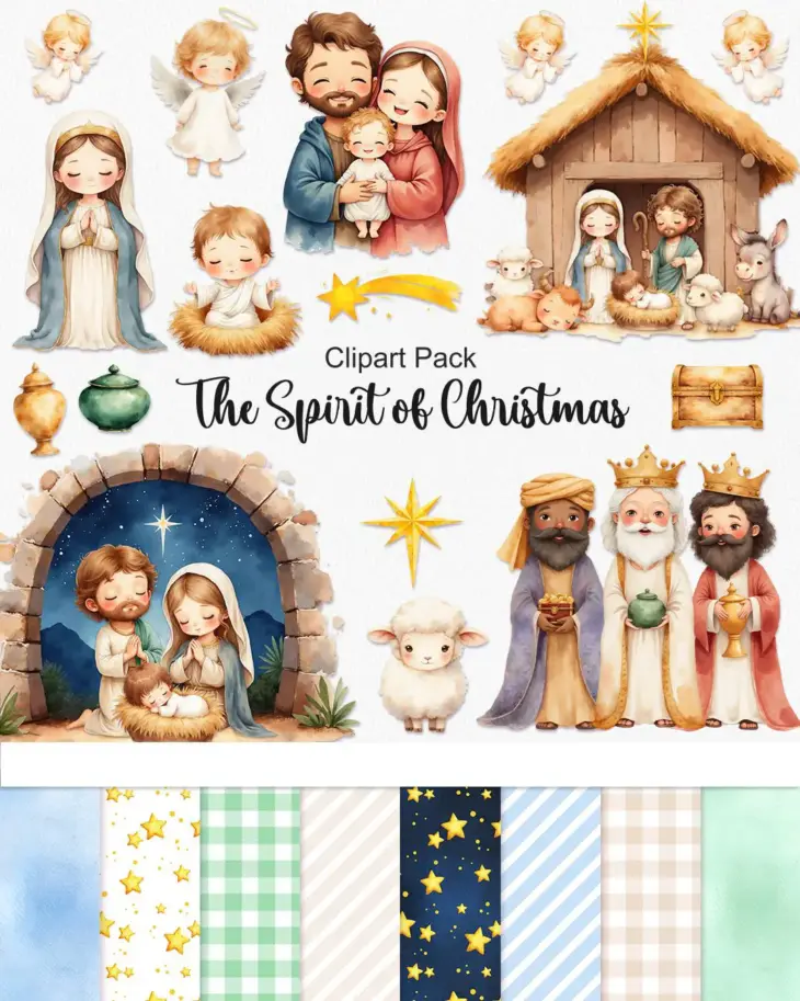 The Spirit of Christmas Clipart Pack for Holiday Crafts and Digital Scrapbooking with Whimsical Winter Illustrations and PNG Files 16 The Spirit of Christmas Clipart Pack for Holiday Crafts and Digital Scrapbooking with Whimsical Winter Illustrations and PNG Files
