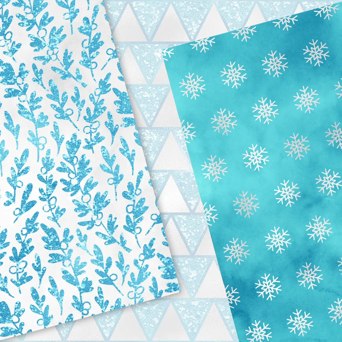 Winter Snowflake Digital Paper Set for Scrapbooking and Card Making Seamless Patterns Blue Silver White Backgrounds 4 Winter Snowflake Digital Paper Set for Scrapbooking and Card Making Seamless Patterns Blue Silver White Backgrounds