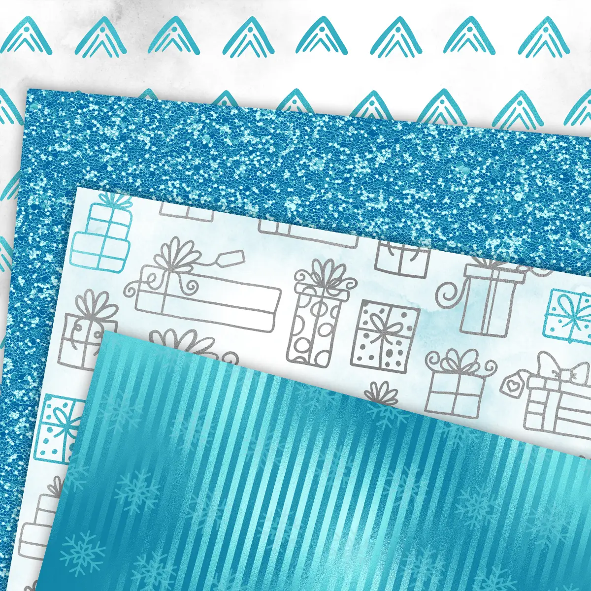 Winter Snowflake Digital Paper Set for Scrapbooking and Card Making Seamless Patterns Blue Silver White Backgrounds 6 Winter Snowflake Digital Paper Set for Scrapbooking and Card Making Seamless Patterns Blue Silver White Backgrounds