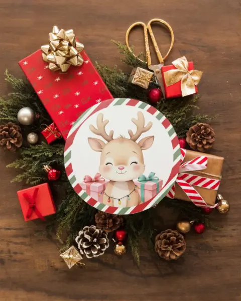 Woodland Christmas Clipart Pack with Vintage Winter Animals for Holiday Crafting Projects and Digital Scrapbooking Designs